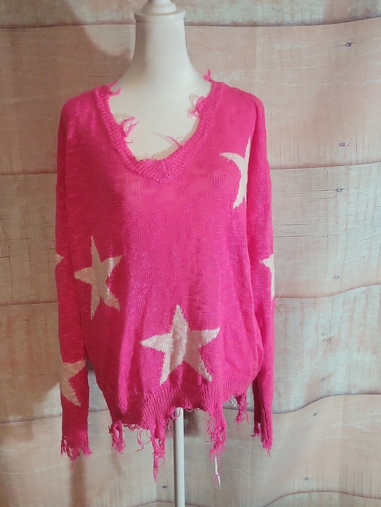 ADORA Sweaters - Adora Pink Star Sweater